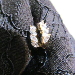 Marquise Cut Diamonique CZ Huggie Hoop Earrings 14K Yellow Gold Plated Silver